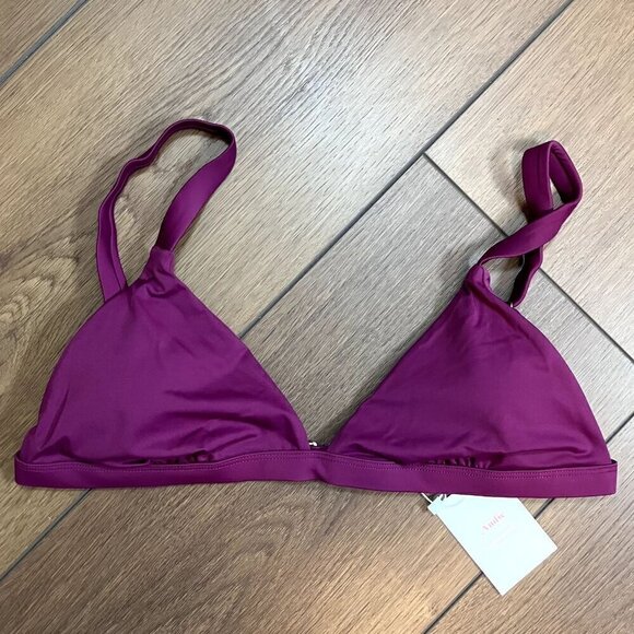 Andie NWT The Calicos Top Plum Purple Feminine Bikini Top Size L - Picture 1 of 7